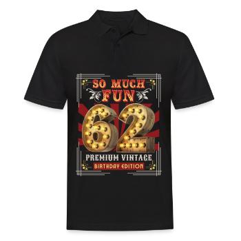 62ème anniversaire 62 ans Vintage-Retro Fun-Birthday - Polo Homme - noir - Devant - Kai (181cm)