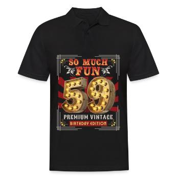59th birthday 59 years Vintage-Retro Fun-Birthday - Men's Polo Shirt - black - Front - Kai (181cm)