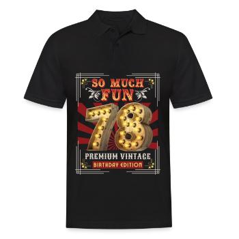 78. Geburtstag 78 Jahre Vintage-Retro Fun-Birthday - Männer Poloshirt - Schwarz - Vorne - Kai (181cm)