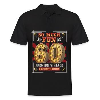 60th birthday 60 years Vintage-Retro Fun-Birthday - Men's Polo Shirt - black - Front - Kai (181cm)