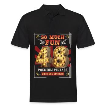 48ème anniversaire 48 ans Vintage-Rétro Fun-Anniversaire - Polo Homme - noir - Devant - Kai (181cm)