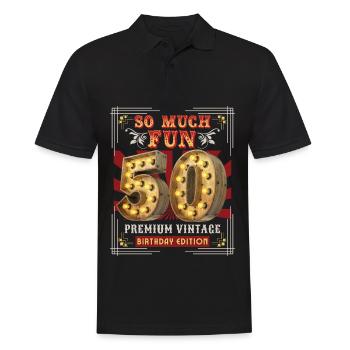 50th birthday 50 years Vintage-Retro Fun-Birthday - Men's Polo Shirt - black - Front - Kai (181cm)