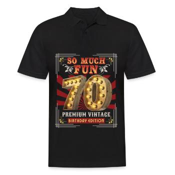 70th Birthday 70 Years Vintage-Retro Fun-Birthday - Men's Polo Shirt - black - Front - Kai (181cm)