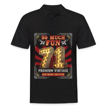 71st birthday 71 years Vintage-Retro Fun-Birthday - Men's Polo Shirt - black - Front - Kai (181cm)