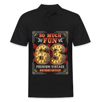 63ème anniversaire 63 ans Vintage-Rétro Fun-Anniversaire - Polo Homme - noir - Devant - Kai (181cm)