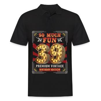 39ème anniversaire 39 ans Vintage-Retro-Fun-Anniversaire - Polo Homme - noir - Devant - Kai (181cm)