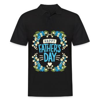 Fête des Pères Fête des Pères Typographie motif du muguet - Polo Homme - noir - Devant - Kai (181cm)
