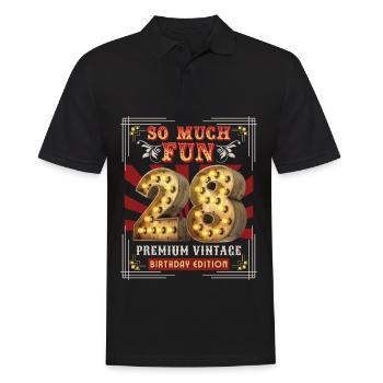 28th birthday 28 years Vintage-Retro Fun-Birthday - Men's Polo Shirt - black - Front - Kai (181cm)