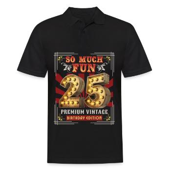 25th birthday 25 years Vintage-Retro Fun-Birthday - Men's Polo Shirt - black - Front - Kai (181cm)