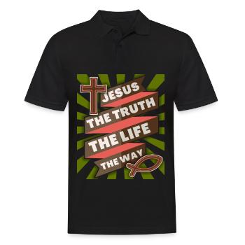 Jesus Christus Jesus-Spruch christliche Motivation - Männer Poloshirt - Schwarz - Vorne - Kai (181cm)