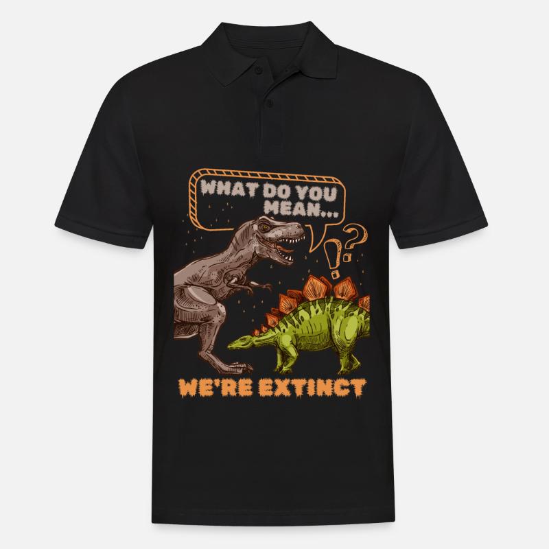 Dinosaurier Comic lustiger Spruch We're Extinct - Männer Poloshirt - Schwarz