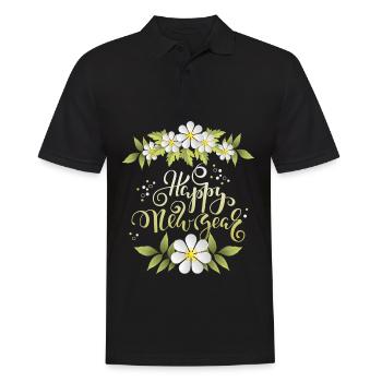 Vœux du Nouvel An, Bonne Année - Polo Homme - noir - Devant - Kai (181cm)