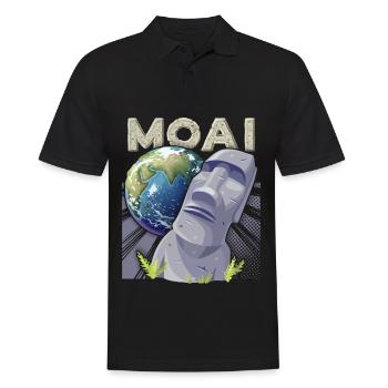 Easter Island, Moai, Stone Heads, Rapa-Nui - Men's Polo Shirt - black - Front - Kai (181cm)