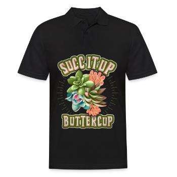 Sukkulenten, succulents, lustiger Spruch, Pun - Männer Poloshirt - Schwarz - Vorne - Kai (181cm)