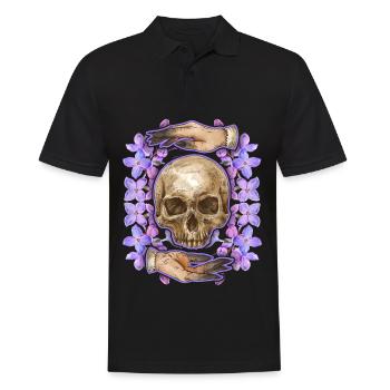 Dia-De-Los-Muertos, Sugar-Skull, Skull, Skull - Men's Polo Shirt - black - Front - Kai (181cm)