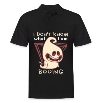 Funny ghost, boo-terror saying Halloween - Men's Polo Shirt - black - Front - Kai (181cm)