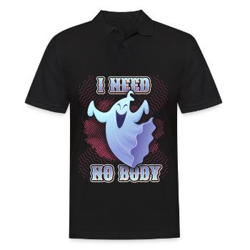 Drôle de fantôme, disant style de bande dessinée d’Halloween - Polo Homme - noir - Devant - Kai (181cm)