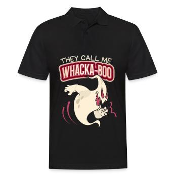 Lustiger-Geist, Spruch Halloween Whacka-Boo - Männer Poloshirt - Schwarz - Vorne - Kai (181cm)