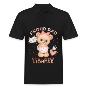 Dad-Daddy, Dad-Daddy, Lion-Dad Baby-Girl Saying - Men's Polo Shirt - black - Front - Kai (181cm)