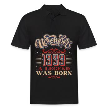 1999 birthday, November-1999, 11-1999 birthday - Men's Polo Shirt - black - Front - Kai (181cm)