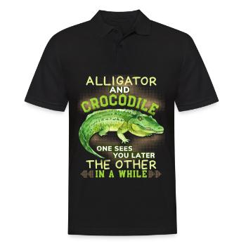 Crocodile Crocodile Alligator Drôle Dicton Jeu de mots - Polo Homme - noir - Devant - Kai (181cm)