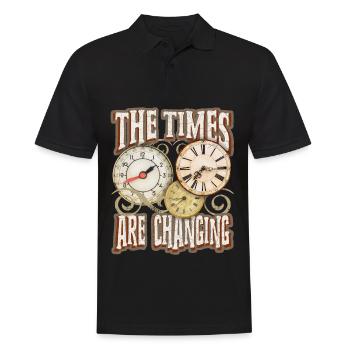 Spruch mit Uhr, Taschenuhr, Motivation-Inspiration - Männer Poloshirt - Schwarz - Vorne - Kai (181cm)
