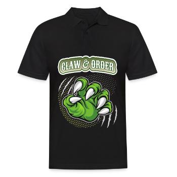 Klaue, Dinosaurier Kralle lustiger Spruch, Pun - Männer Poloshirt - Schwarz - Vorne - Kai (181cm)