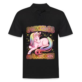 Cute unicorn unicorn, kawaii unicorn saying - Men's Polo Shirt - black - Front - Kai (181cm)
