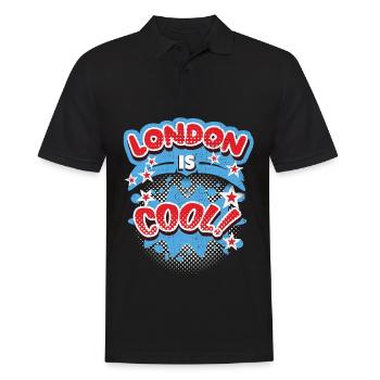 Londres Angleterre, Royaume-Uni Dire Londres-cool - Polo Homme - noir - Devant - Kai (181cm)