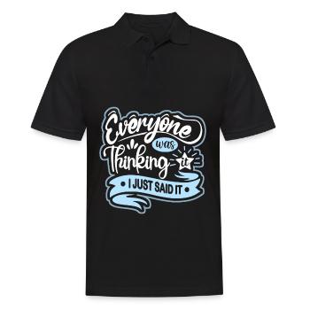 Funny saying, mind reading - Men's Polo Shirt - black - Front - Kai (181cm)