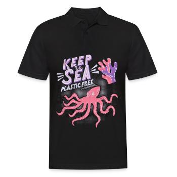 Océan, Mer, Poulpe, Conservation marine - Polo Homme - noir - Devant - Kai (181cm)