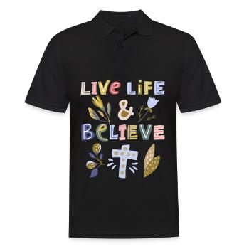Christlicher Glaube, Jesus Christus, Spruch - Männer Poloshirt - Schwarz - Vorne - Kai (181cm)