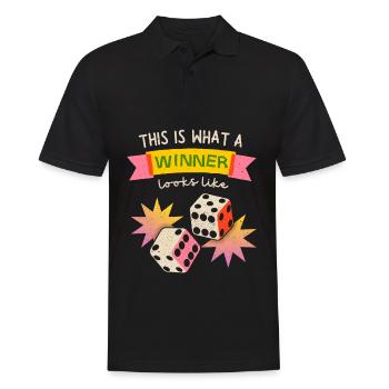 Winner Winner, Dice Gamer Saying Dice Game - Men's Polo Shirt - black - Front - Kai (181cm)