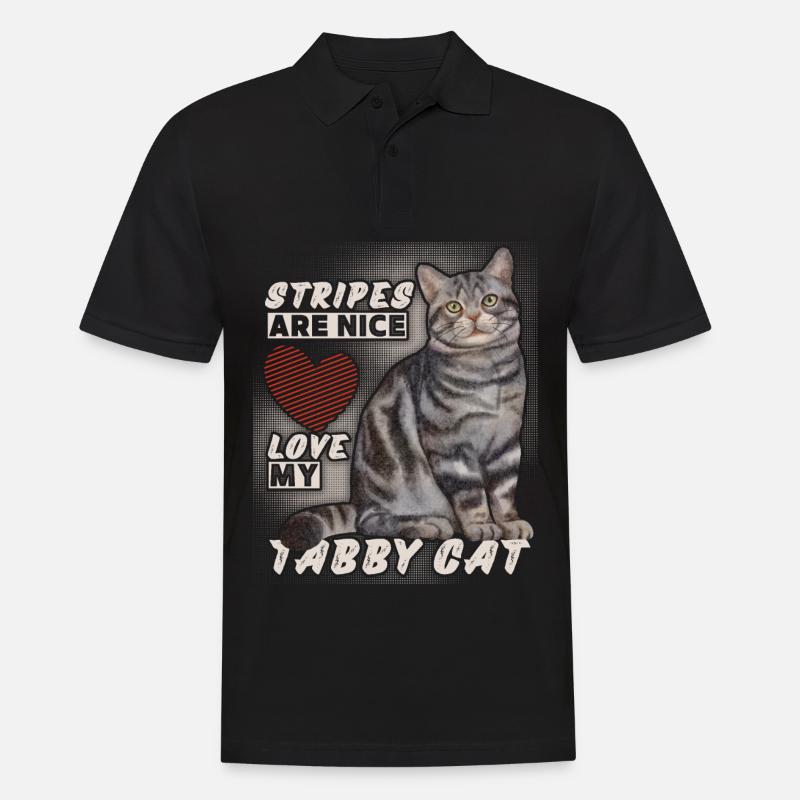 Chat, chat rayé, chat tigré drôle de dicton - Polo Homme - noir