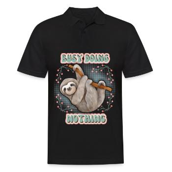 Paresse, Paresse, drôle de dire Ne rien faire - Polo Homme - noir - Devant - Kai (181cm)