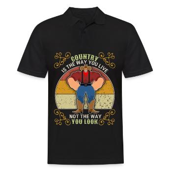 Country music, country music funny cowboy saying - Men's Polo Shirt - black - Front - Kai (181cm)