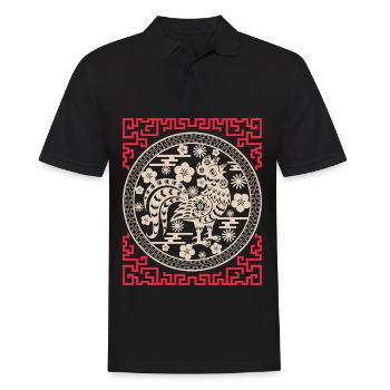Horoscope chinois Chine Année du Coq - Polo Homme - noir - Devant - Kai (181cm)
