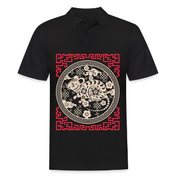 Horoscope chinois Chine Année du Rat - Polo Homme - noir - Devant - Kai (181cm)