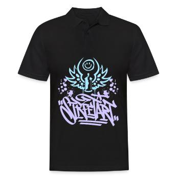 Streetart, Urban-Graffiti, Graffiti-Grunge - Männer Poloshirt - Schwarz - Vorne - Kai (181cm)