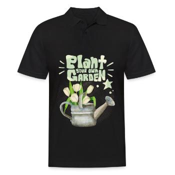 Gärtner, Garten, Plant-Your-Own-Garden, Spruch - Männer Poloshirt - Schwarz - Vorne - Kai (181cm)