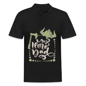 Wikinger Vatertag Spruch mit Wikinger-Helm und Axt - Männer Poloshirt - Schwarz - Vorne - Kai (181cm)