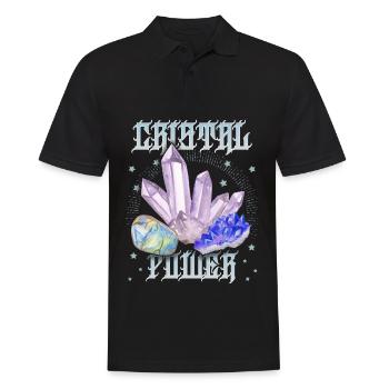 Crystal Crystal-Power Healing Esoteric Crystals - Men's Polo Shirt - black - Front - Kai (181cm)