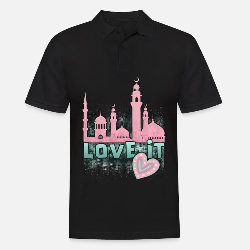 Islamischer Glaube, Moschee Spruch, Ramadan - Männer Poloshirt - Schwarz