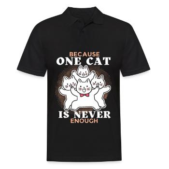 Chat, drôle de dicton, beaucoup de chats, papa chat - Polo Homme - noir - Devant - Kai (181cm)