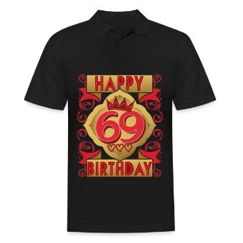 69. Geburtstag 69 Jahre alt Spruch, Vintage-Design - Männer Poloshirt - Schwarz - Vorne - Kai (181cm)