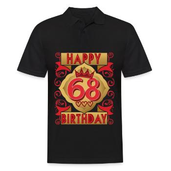 68. Geburtstag 68 Jahre alt Spruch, Vintage-Design - Männer Poloshirt - Schwarz - Vorne - Kai (181cm)