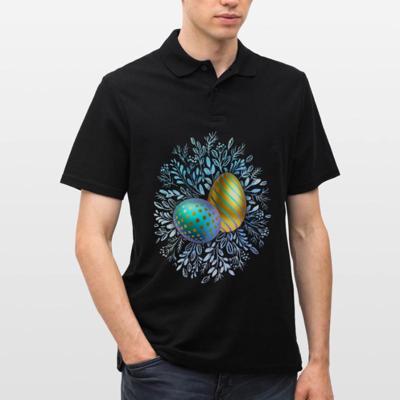 Happy Easter, Easter Eggs, 3D Design Egg Men's Polo Shirt
