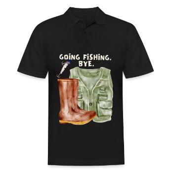 Fishing, anglers, fish, fish hooks, saying - Men's Polo Shirt - black - Front - Kai (181cm)
