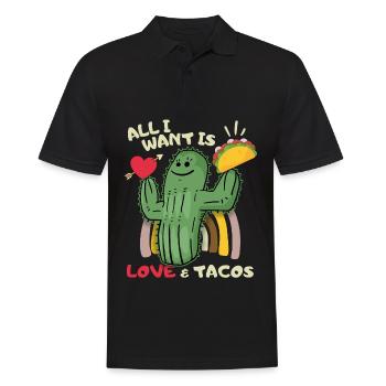 Tout ce que je veux, amour et tacos, tacos Mexique - Polo Homme - noir - Devant - Kai (181cm)