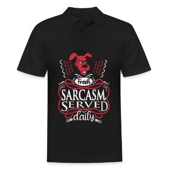 Dog, sarcasm, funny saying typography - Men's Polo Shirt - black - Front - Kai (181cm)